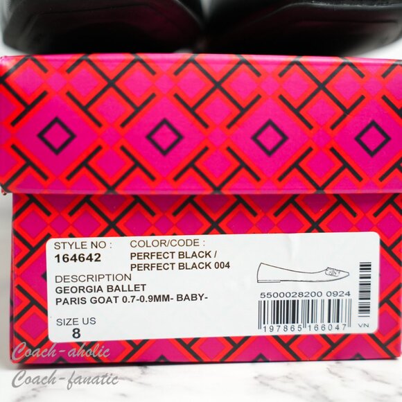 NIB Tory Burch Georgia Leather Ballet Flats in Black - Picture 4 of 10